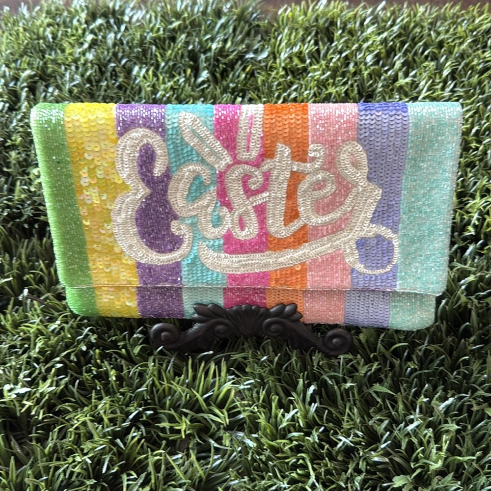 Colorful Beaded Easter Clutch
